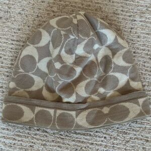 Stylish CoachTan and Cream Beanie